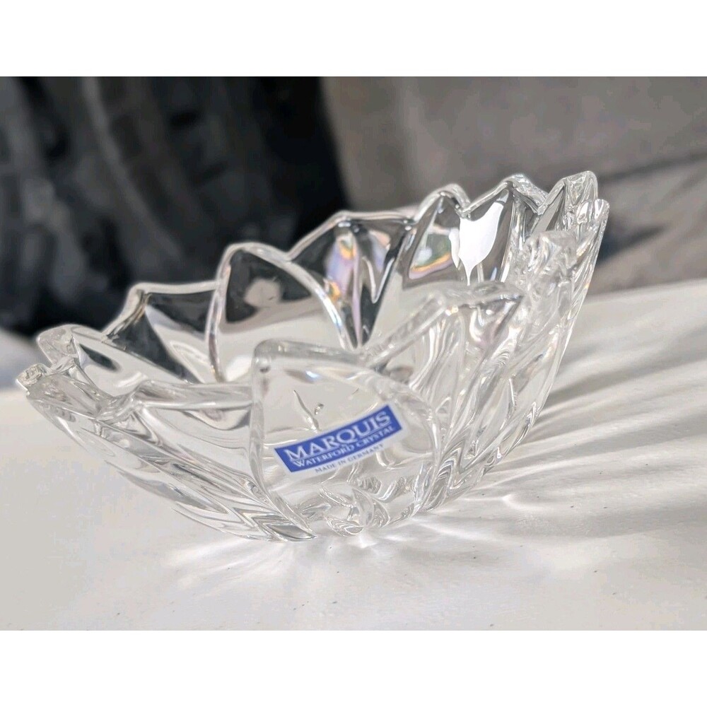 Marquis By Waterford Clear Glass Crystal Bowl Sweet Memories Floral Candy Dish
